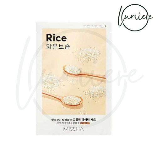 Masca facială Missha Airy Fit cu Orez – Iluminare & Uniformizare Ten 1 buc.